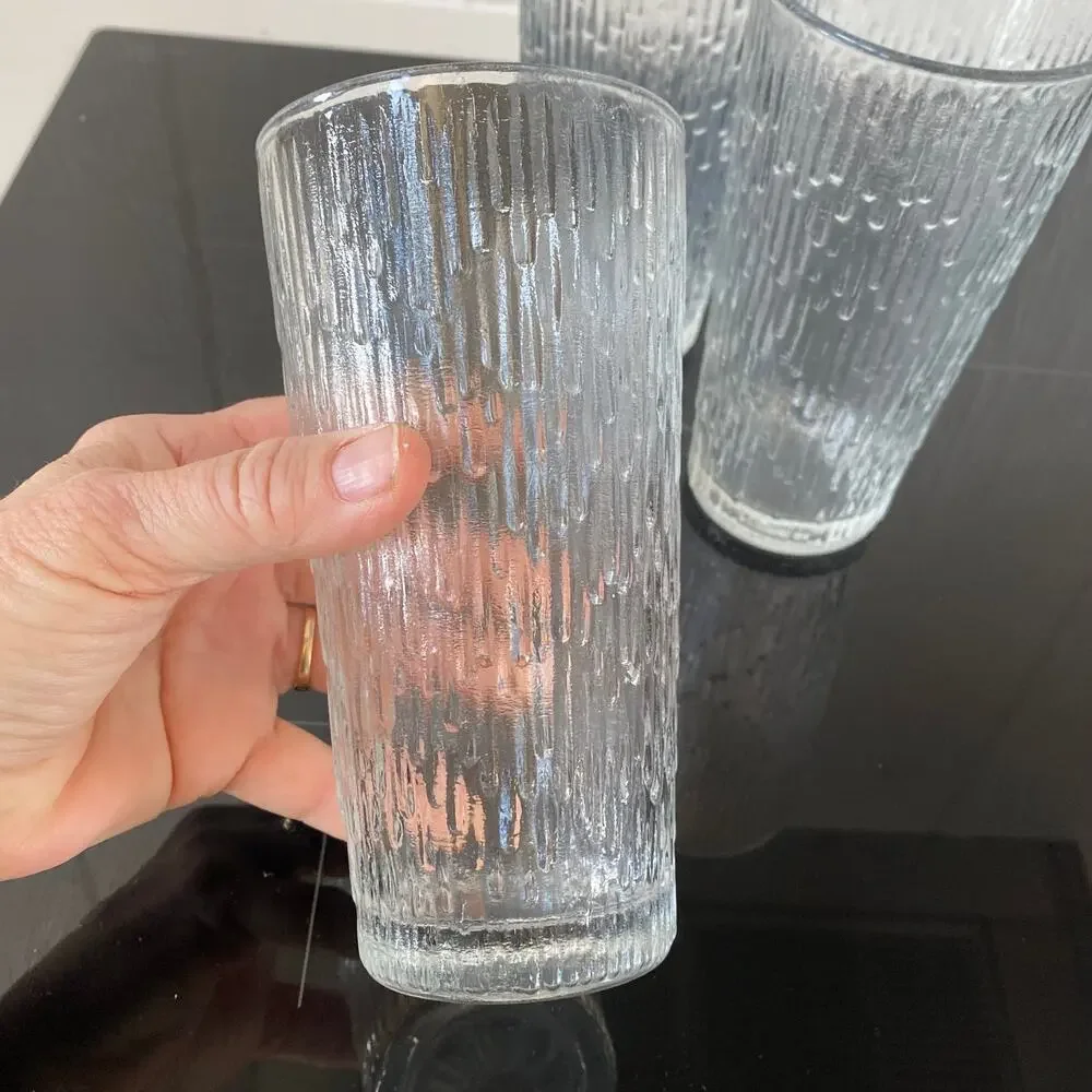 Finlandia Jeannette Icicle Tree Bark Tall Tumblers‎ PRISTINE